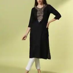 Women Embroidered Straight Kurta-image-18