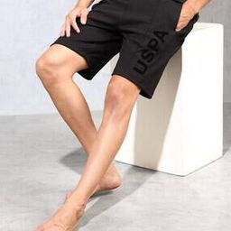 Men Mid Rise Logo Print Bermudas-image-20