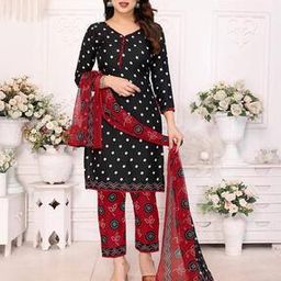 Women Bandhani Print 3-Piece Unstitched Dress Material-image-82