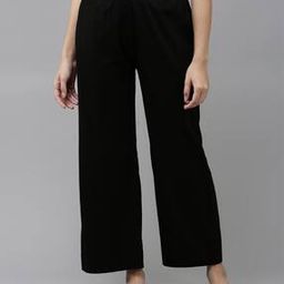 Women Straight Fit Pyjamas with Elasticated Waist-image-96
