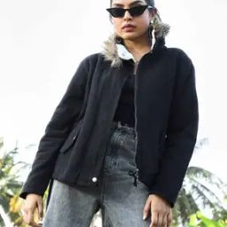 Women Zip-Front Bomber Jacket-image-89