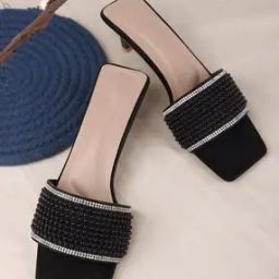 Women Embellished Slip-On Kitten Heeled Sandals-image-43