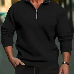Men Relaxed Fit Henley-Neck Sweatshirt-image-12