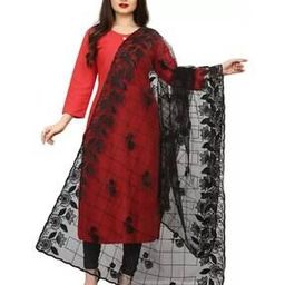Women Embroidered Dupatta with Contrast Border-picture-19