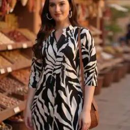 Women Leaf Print Fitted Tunic-picture-32