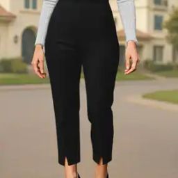 Women Relaxed Fit Trousers with Insert Pockets-image-32