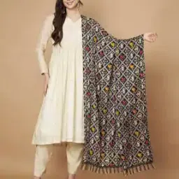 Women Patola Print Dupatta with Tassels-image-49