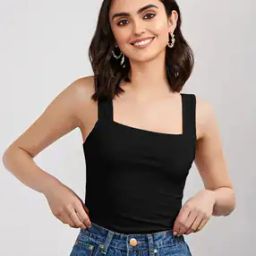 Fitted Square-Neck Tank Top-image-108