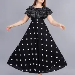 Polka-Dot Print Fit & Flare Dress-image-51