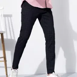 Checked Slim Fit Flat-Front Fit Chinos-image-59