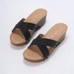 Women Open-Toe Slip-On Wedges-image-1