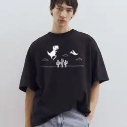 Men Graphic Print Oversized Fit Crew-Neck T-Shirt-image-87