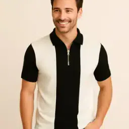 Men Colourblock Slim Fit Polo T-Shirt-image-9