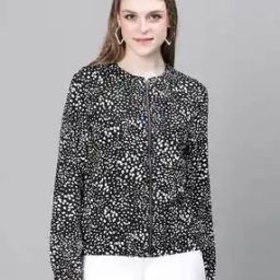 Women Printed Bomber Jacket-image-18
