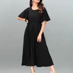 Women Pleated Fit & Flare Dress with Tie-Up Belt-image-18