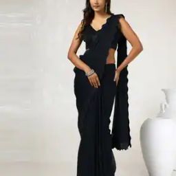 Women Embroidered Saree with Contrast Border-image-71