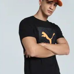 Men Logo Print Slim Fit Crew-Neck T-Shirt-image-53