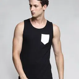 Sleeveless Vest with Contrast Pocket-image-31