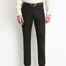 Men Slim Fit Flat-Front Trousers-image-81