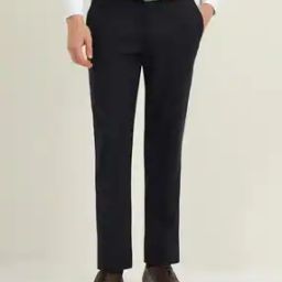 Men Striped Slim Fit Flat-Front Trousers-picture-16