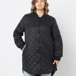 Women Quilted Regular Fit Jacket with Insert Pockets-image-7