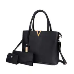 Textured Shoulder Strap Handbag with Pouches-5