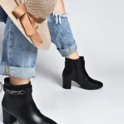 Women Heeled Ankle-Length Boots with Zip-Detail-picture-3