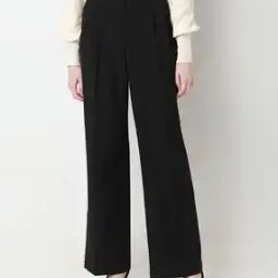 Women Straight Fit Pleat-Front Trousers-image-43