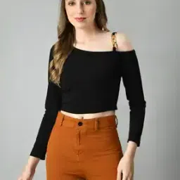 Women Off Shoulder Crop Top-image-3