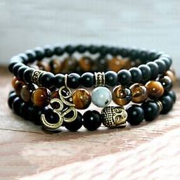 Set of 3 Peral-Studded Link Bracelet-image-5