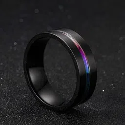 kairangi by yellow chimes Textured Metal Band Ring-picture-25