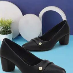 Women Almond-Toe Chunky-Heeled Shoes-image-89