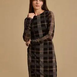 Women Checked Bodycon Dress-image-75