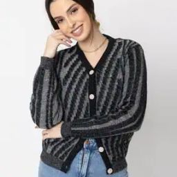 Women Metallic & Glitter Cardigan-picture-30
