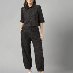 Polka-Dot Print Pants-Suit Set-picture-16