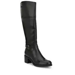 Knee-Length Boots with Buckle Closure-image-10