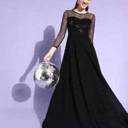 Woman Embellished Fit And Flare Dress-image-11