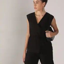 vero moda Women Relaxed Fit V-Neck Wrap Top-picture-34