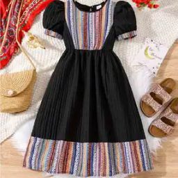 Girls Printed A-Line Dress-39