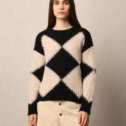 Women Colourblock Regular Fit Pullover-image-16