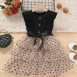 Girls Polka-dot Print Fit & Flared Dress-image-6