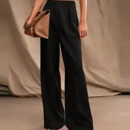 Women Wide-Leg Pleat-Front Trousers-image-13