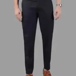 Men Flat-Front Slim Fit Trousers-image-73