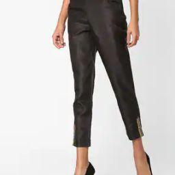 Cropped Pants with Trimmed Hem Vents-image-40