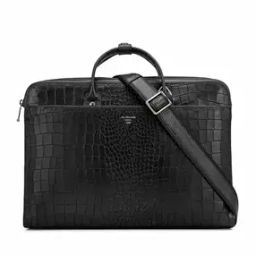 Men 14" Croc-Embossed Messenger Bag-image-88
