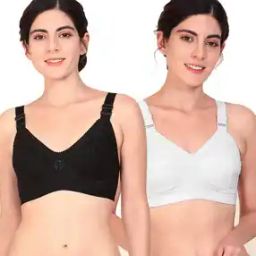 Women Pack of 2 Embroidered Non-Padded Bras-image-21