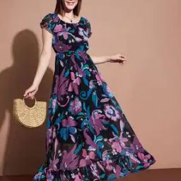 Women Floral Print Fit & Flare Dress-image-92