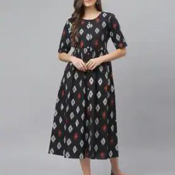 Geometric Print Fit & Flare Dress-image-63