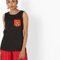 Sleeveless High-Low Tunic with Patch Pocket-image-12