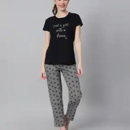 Typographic Print T-Shirt with Pyjamas-picture-17